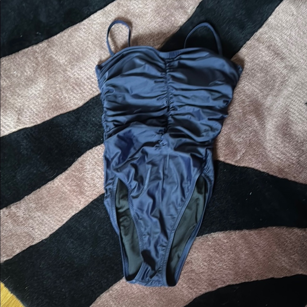 Women’s Jcrew navy Blue Ruched Swimsuit